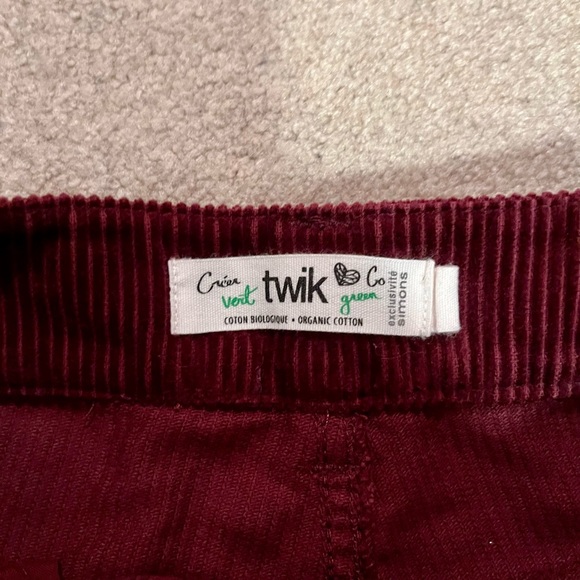 Burgundy Corduroy Cropped Pant - Picture 3 of 4